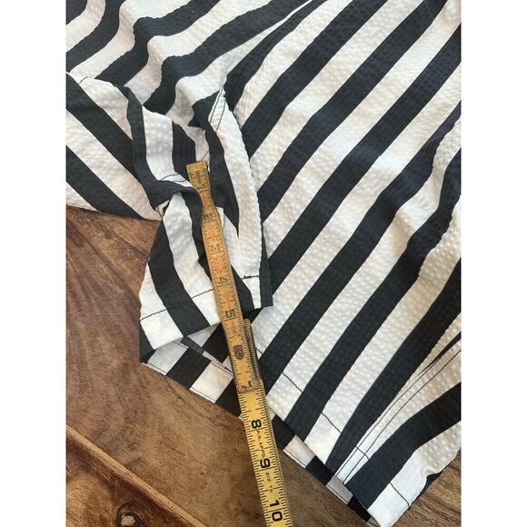 H&M Men's Black & White Striped Print Seersucker Swim Trunks Shorts Size XL - Picture 6 of 6